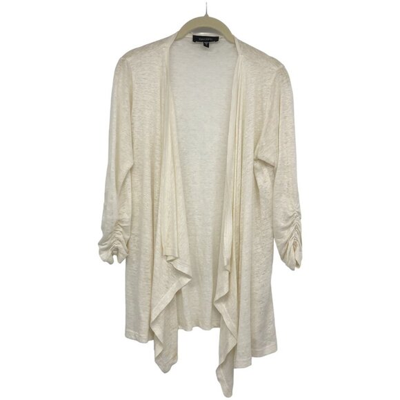 Karen Kane Linen Cream Waterfall Open Cardigan size S - Picture 1 of 16